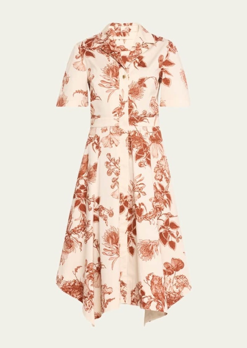 Jason Wu Collection Forest Floral Handkerchief Shirtdress