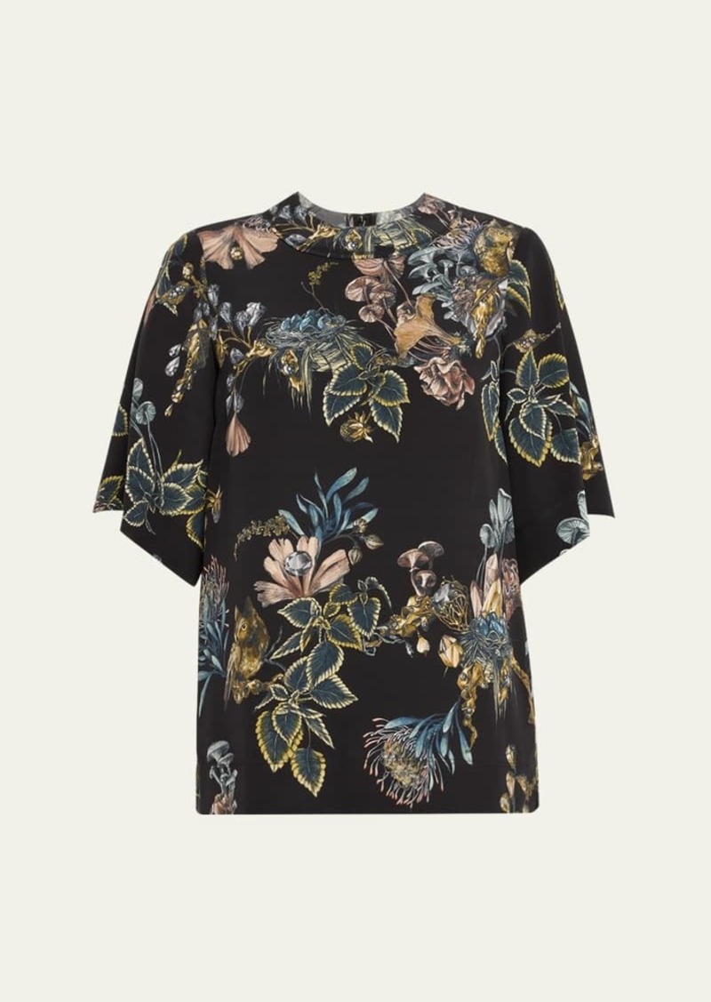 Jason Wu Collection Forest Floral Short-Sleeve Top