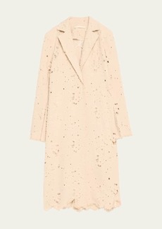 Jason Wu Collection Fray Textured Twill Coat