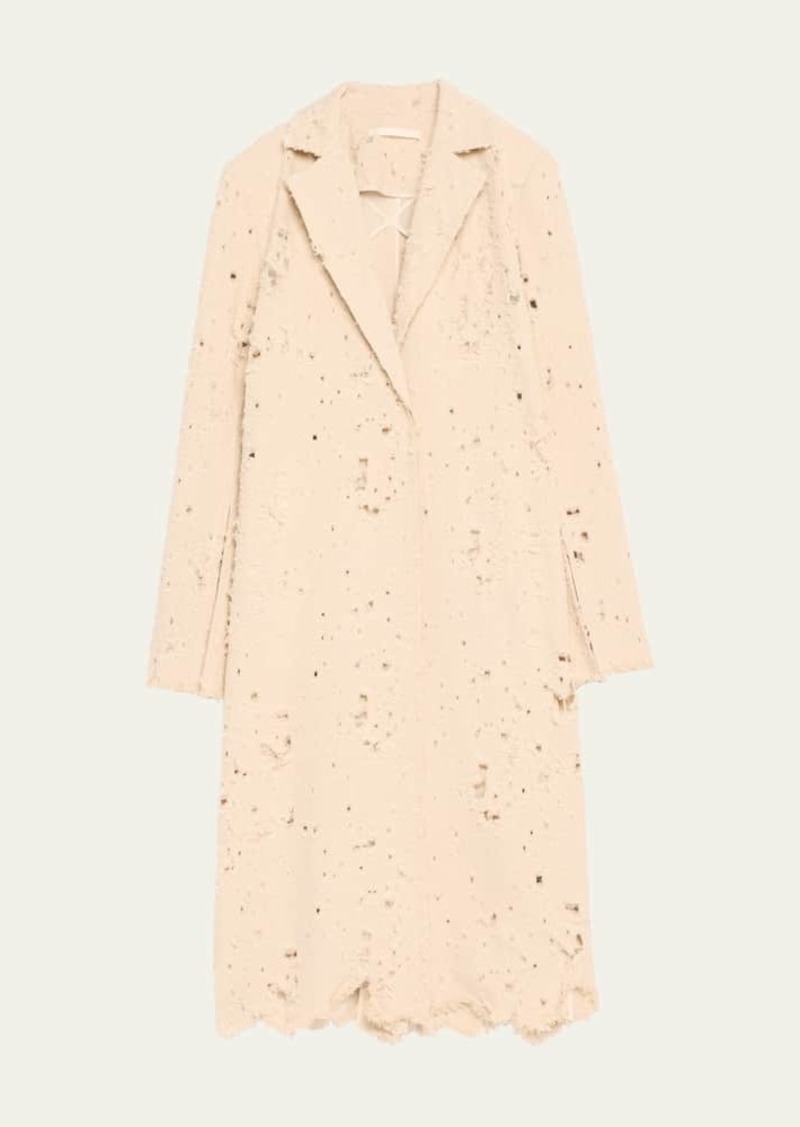 Jason Wu Collection Fray Textured Twill Coat