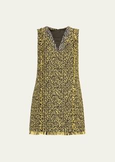 Jason Wu Collection Fringed Tweed Shift Mini Dress