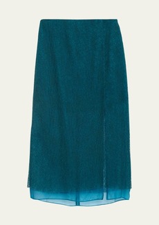 Jason Wu Collection Lace Organza Underlay Midi Skirt
