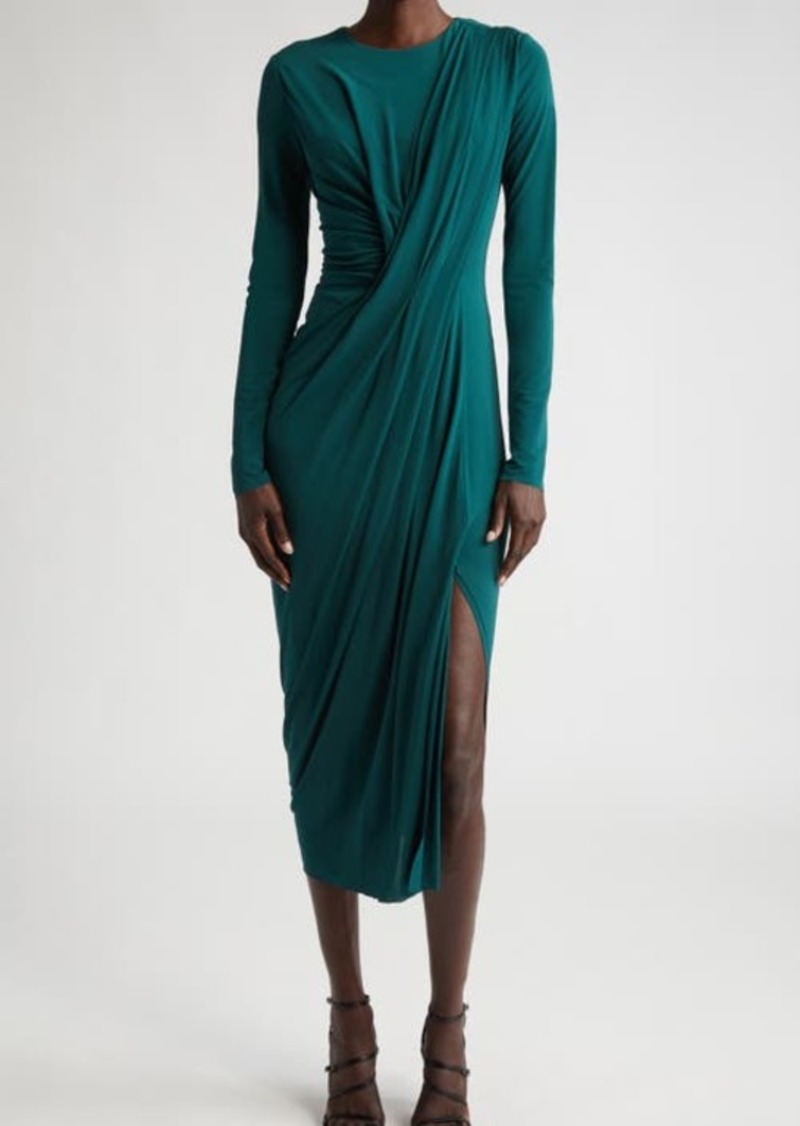 Jason Wu Collection Long Sleeve Draped Jersey Midi Dress