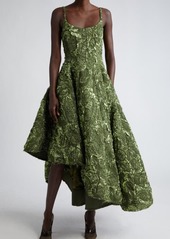 Jason Wu Collection Marine Asymmetric Metallic Crinkle Jacquard Dress