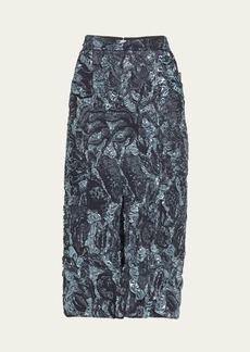 Jason Wu Collection Metallic Marine Jacquard Midi Skirt