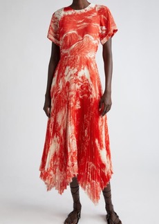 Jason Wu Collection Oceanscape Print Asymmetric Chiffon Midi Dress