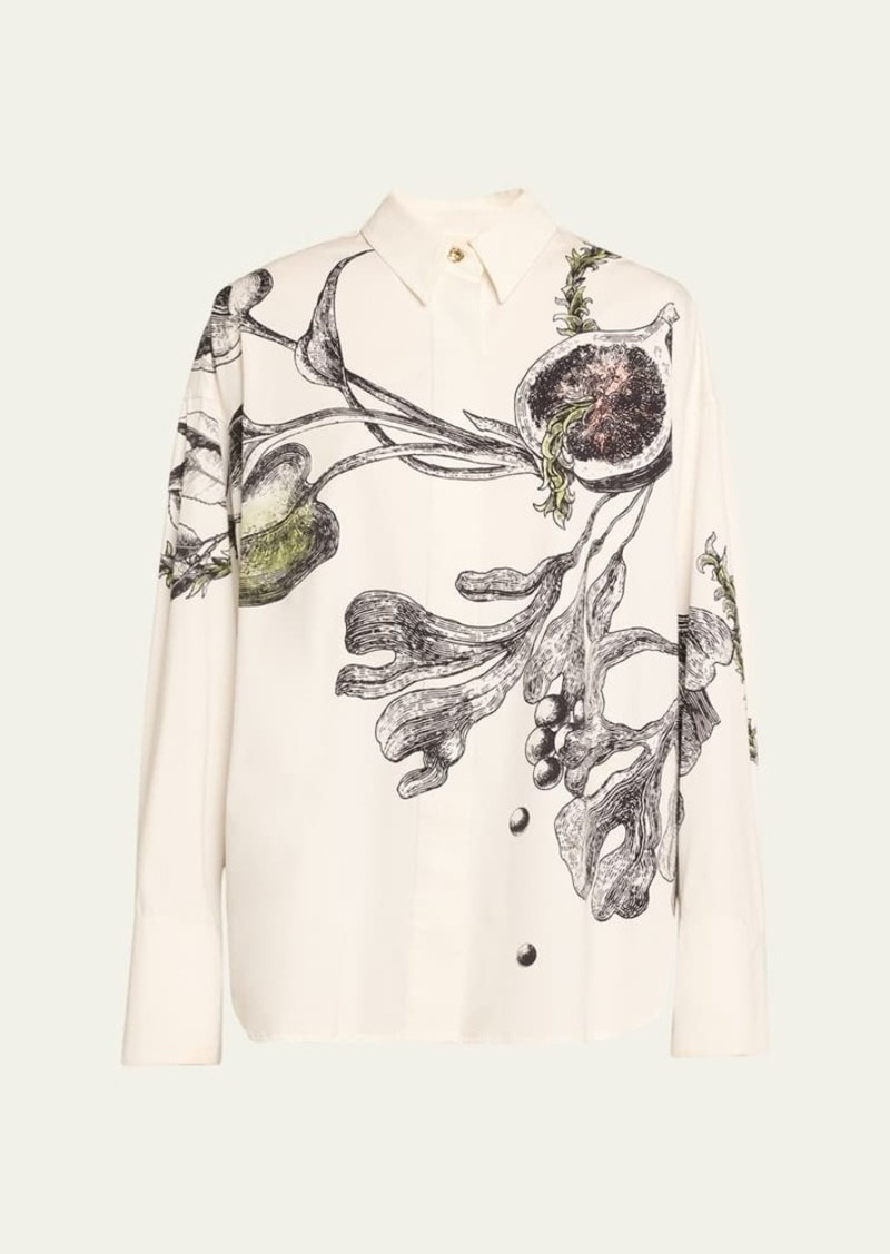 Jason Wu Collection Oversized Placement-Print Button-Down Shirt