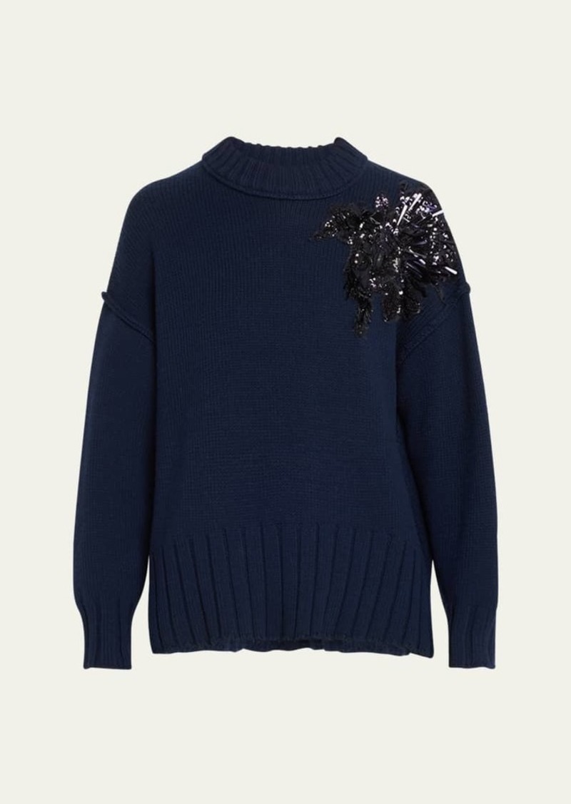 Jason Wu Collection Pincushion Embellished Wool Sweater