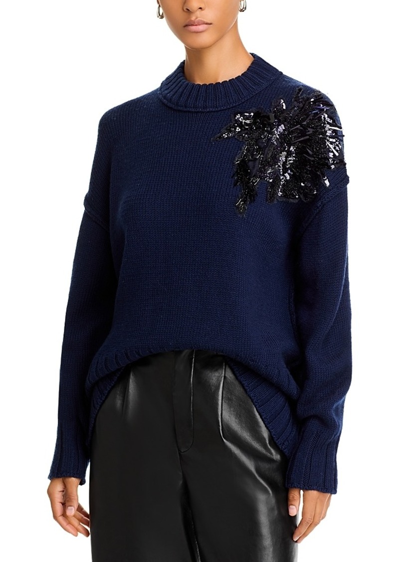 Jason Wu Collection Pincushion Embellished Wool Sweater