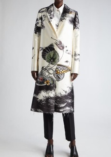 Jason Wu Collection Placed Print Wool Blend Coat