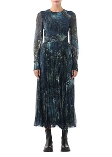 Jason Wu Collection Printed Chiffon Pleated Midi Dress