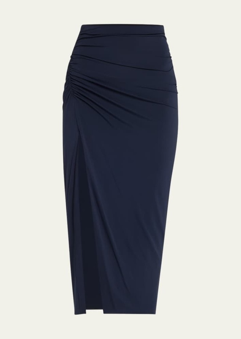 Jason Wu Collection Shirred Slit Jersey Midi Pencil Skirt