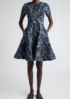 Jason Wu Collection Short Sleeve Metallic Dress