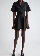 Jason Wu Collection Short Sleeve Stretch Cotton Fit & Flare Shirtdress