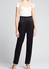 Jason Wu Collection Solid Crepe Satin High-Rise Pants