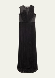 Jason Wu Collection Tree Fil Coupe Pleated Applique Dress