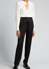 Jason Wu Collection Twisted Front Cutout Silk Blouse