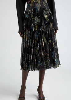 JASON WU Forest Print Pleated Chiffon Skirt