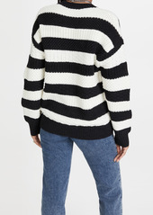 Jason Wu Merino Wool Striped Oversize Crewneck Sweater