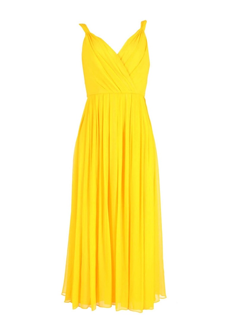 Jason Wu Midi Dress in Yellow Silk