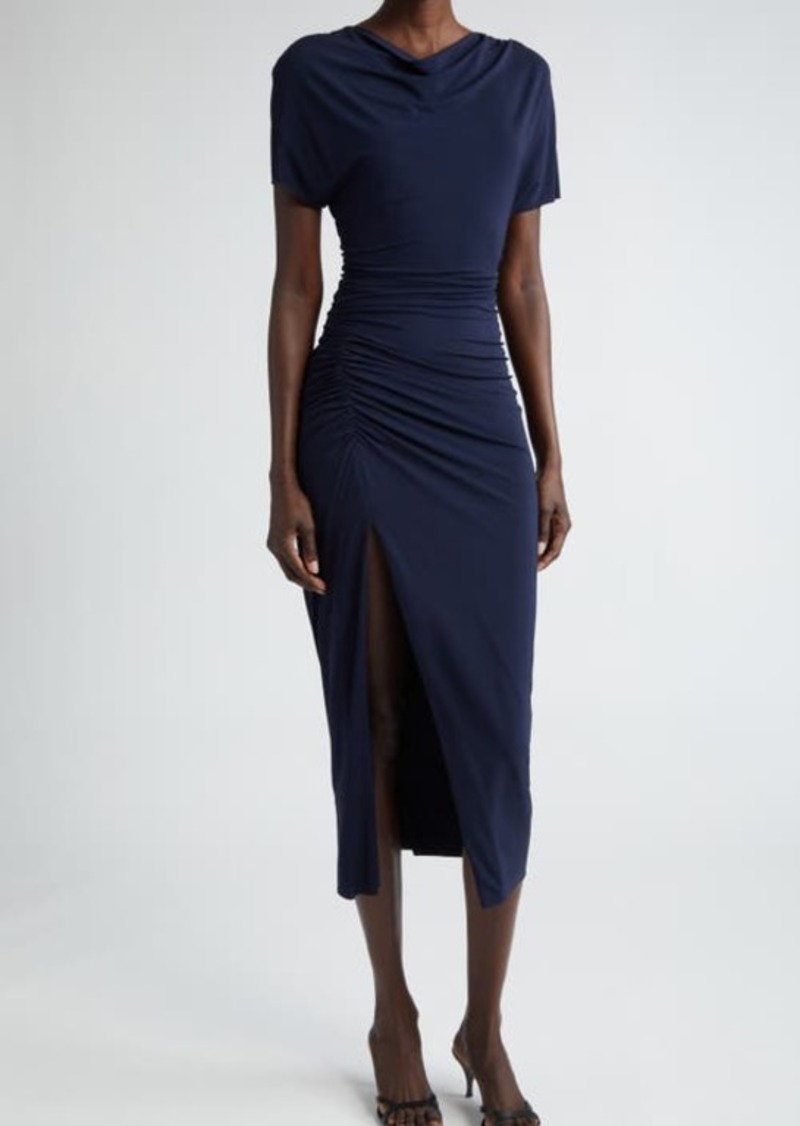 Jason Wu Collection Ruched Short Sleeve Jersey Dress
