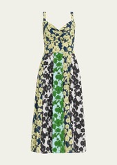 Jason Wu Sleeveless Floral-Print Cutout Midi Dress