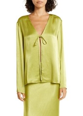 JASON WU Tie Front Satin Blouse