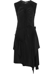 Jason Wu Woman Asymmetric Ruched Silk-crepe Midi Dress Black