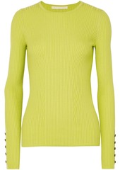 Jason Wu Woman Ribbed Cashmere And Silk-blend Sweater Lime Green