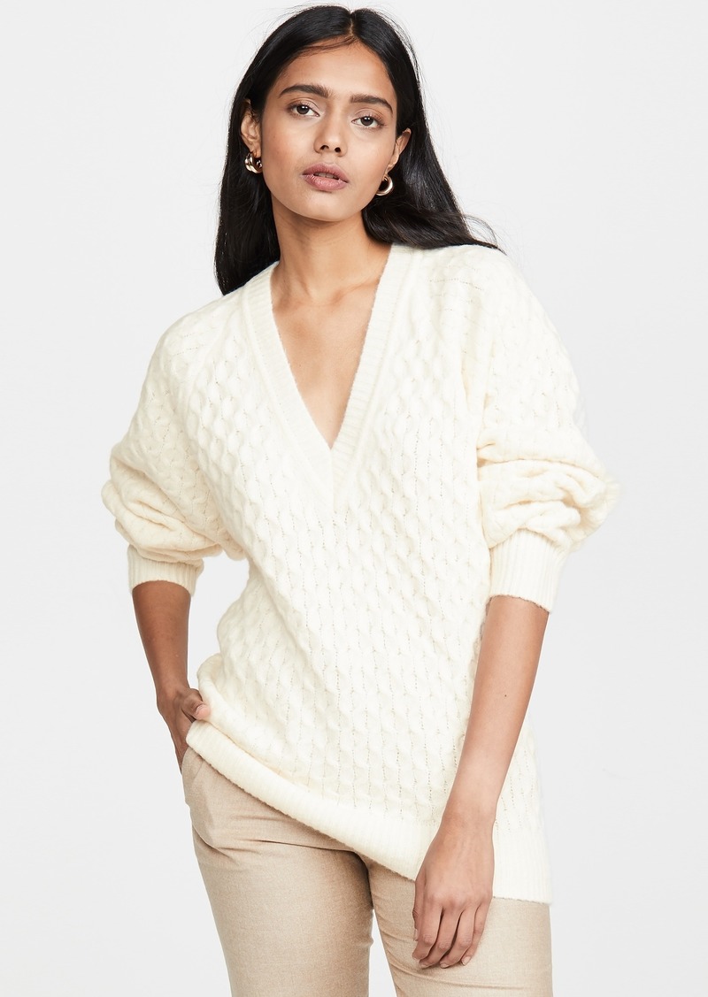 Jason Wu Wool Blend V Neck Sweater