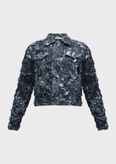 Jason Wu Metallic Marine Cropped Jacket