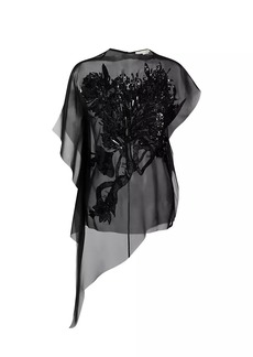 Jason Wu Organza Floral Embroidered Top