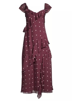 Jason Wu Paint Dot Silk Chiffon Midi-Dress
