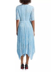 Jason Wu Pleated Floral Fil Coupe Fit-&-Flare Dress