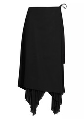Jason Wu Pleated Wool-Blend Midi-Skirt