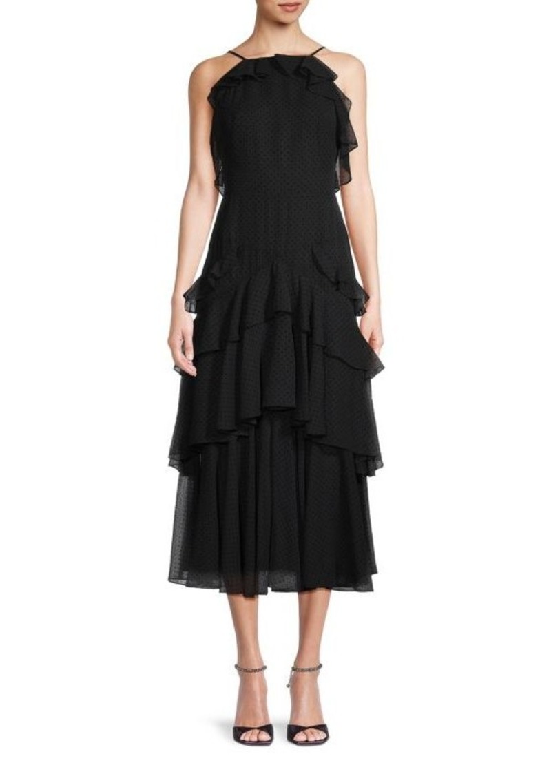 Jason Wu Polka Dot Tiered Chiffon Midi Dress