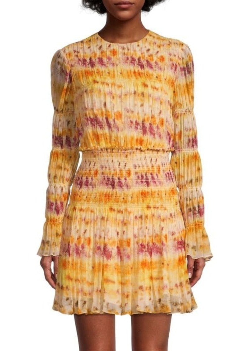 Jason Wu Print Crinkle Silk Mini Dress