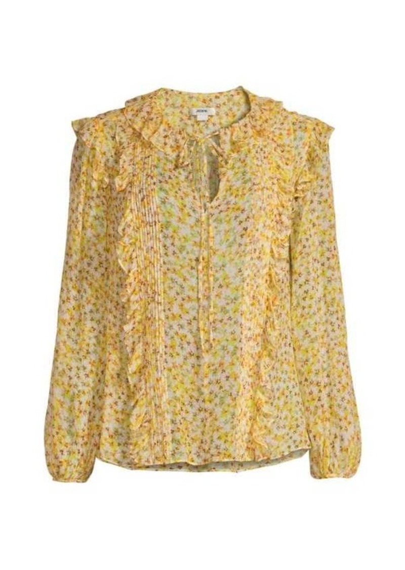 Jason Wu Print Ruffle Silk Blouse