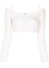 Jason Wu rib-knit long-sleeved crop-top