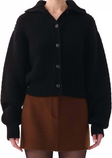 Jason Wu Rib Sweater Jacket In Black