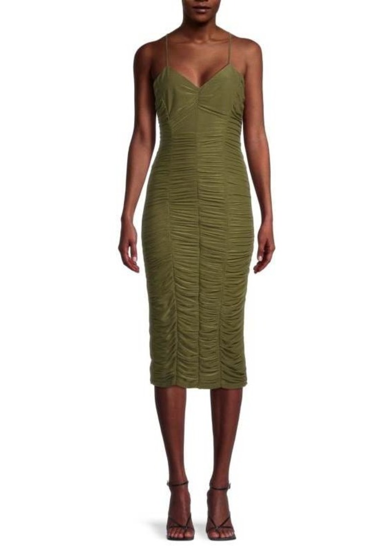 Jason Wu Ruched Sheer Jersey Midi Dress