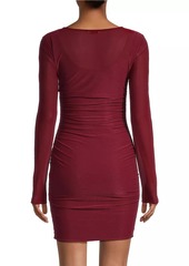 Jason Wu Sheer Jersey Long-Sleeve Minidress