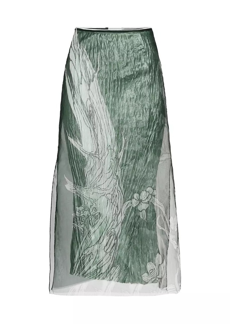 Jason Wu Tree-Print Organza Skirt