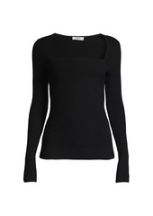 Jason Wu Wool Rib-Knit Fitted Top