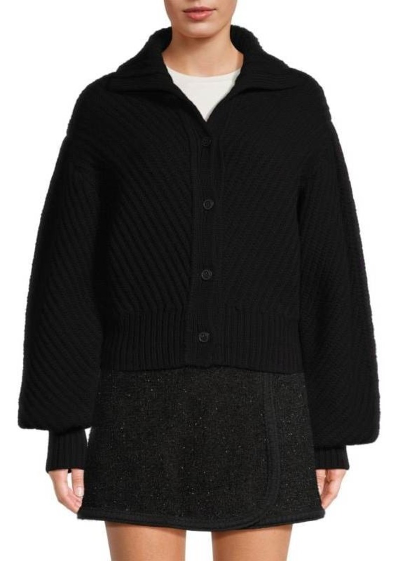 Jason Wu Wool Ribbed Sweater Jacket