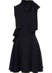 Jay Godfrey Woman Mia Pussy-bow Ruffle-trimmed Cady Mini Dress Black