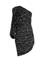 Jay Godfrey One-Shoulder Zebra Sequin Dress