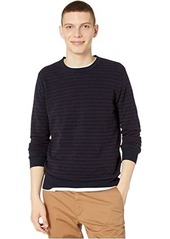 J.Crew Cotton-Cashmere Piqué Line Stripe Crewneck Sweater