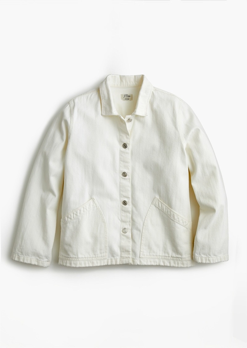 J Crew Denim Swing Jacket In White Now 101 99