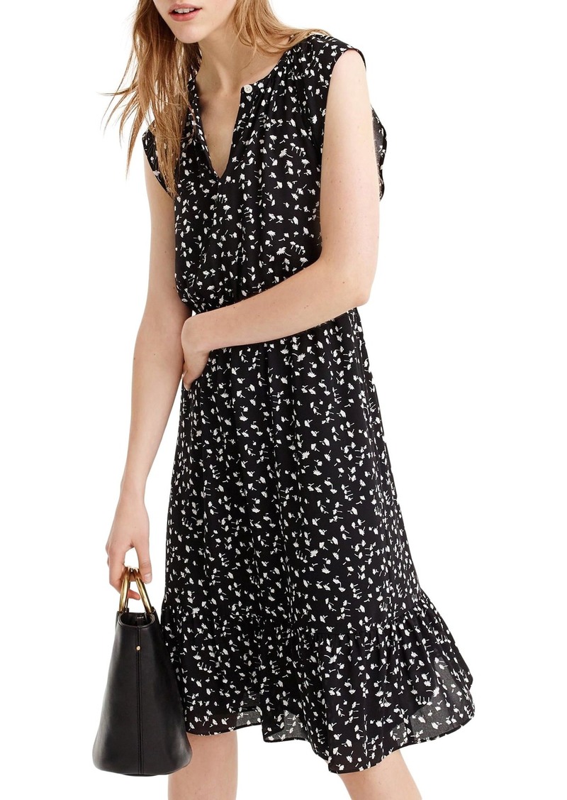 j crew black floral dress